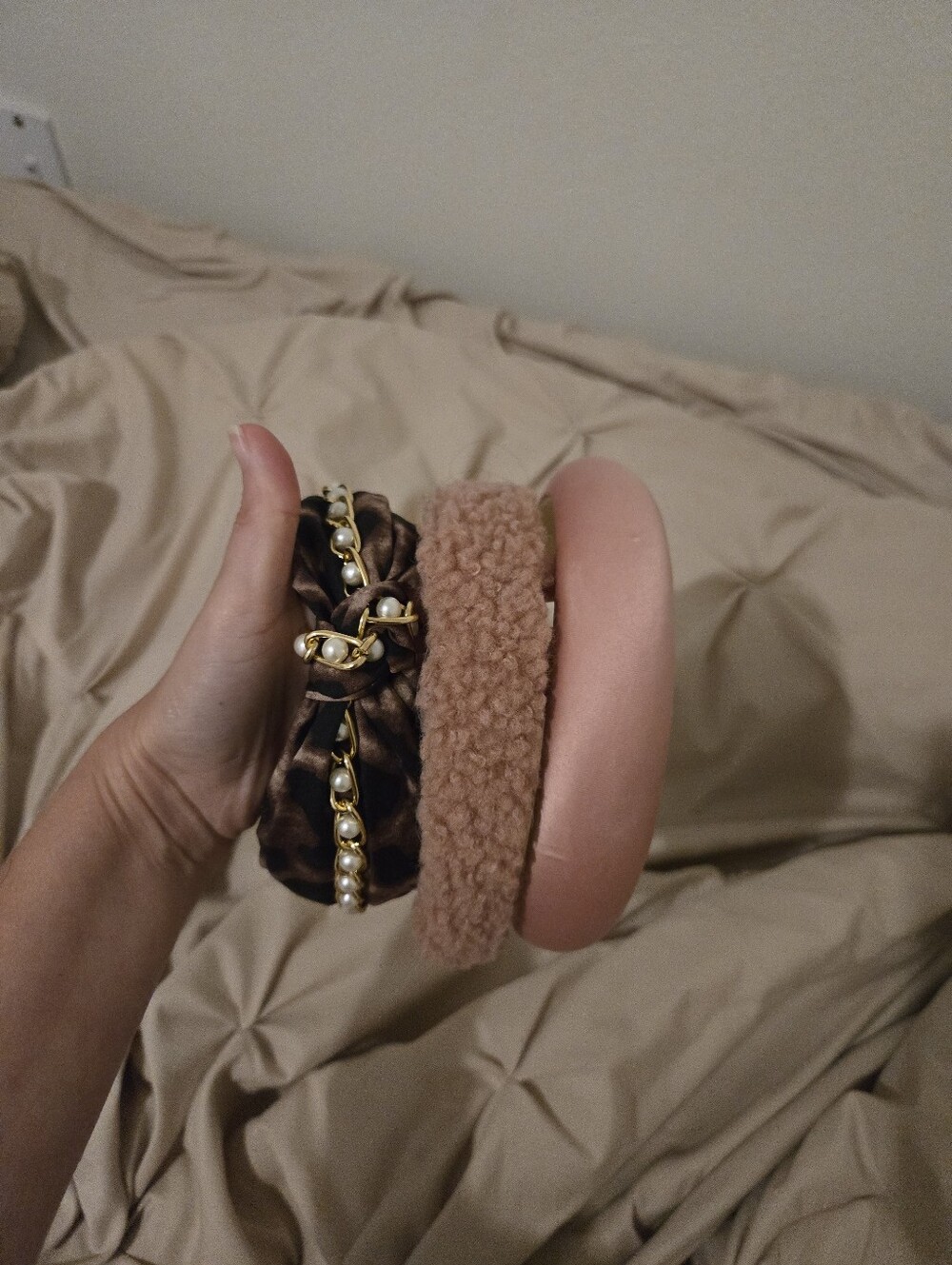 Neutral Pink and Brown Women's Hair Accessory Set